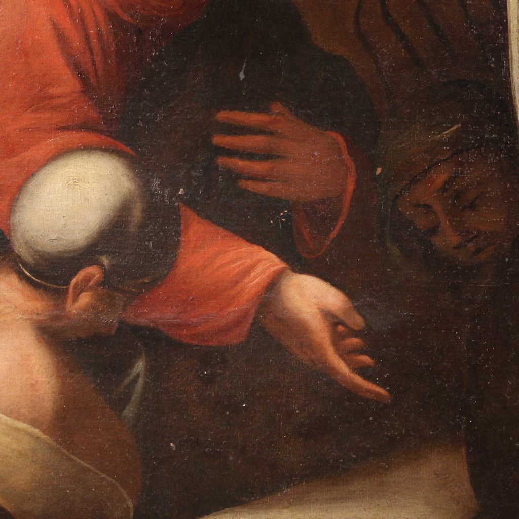 photo buy Antique Italian Painting Christ And The Adulteress From The 18th Century