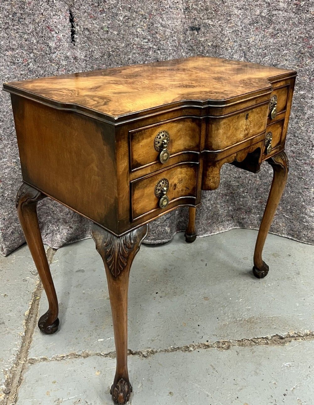 Attractive Burr Walnut Side Table Low Boy photo furniture