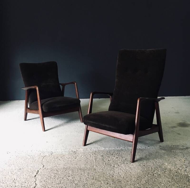 Rock Siësta Lounge Chair Set By A. Relling And T. Bekken For Arnestad Bruk, Norway 1957 photo for sale