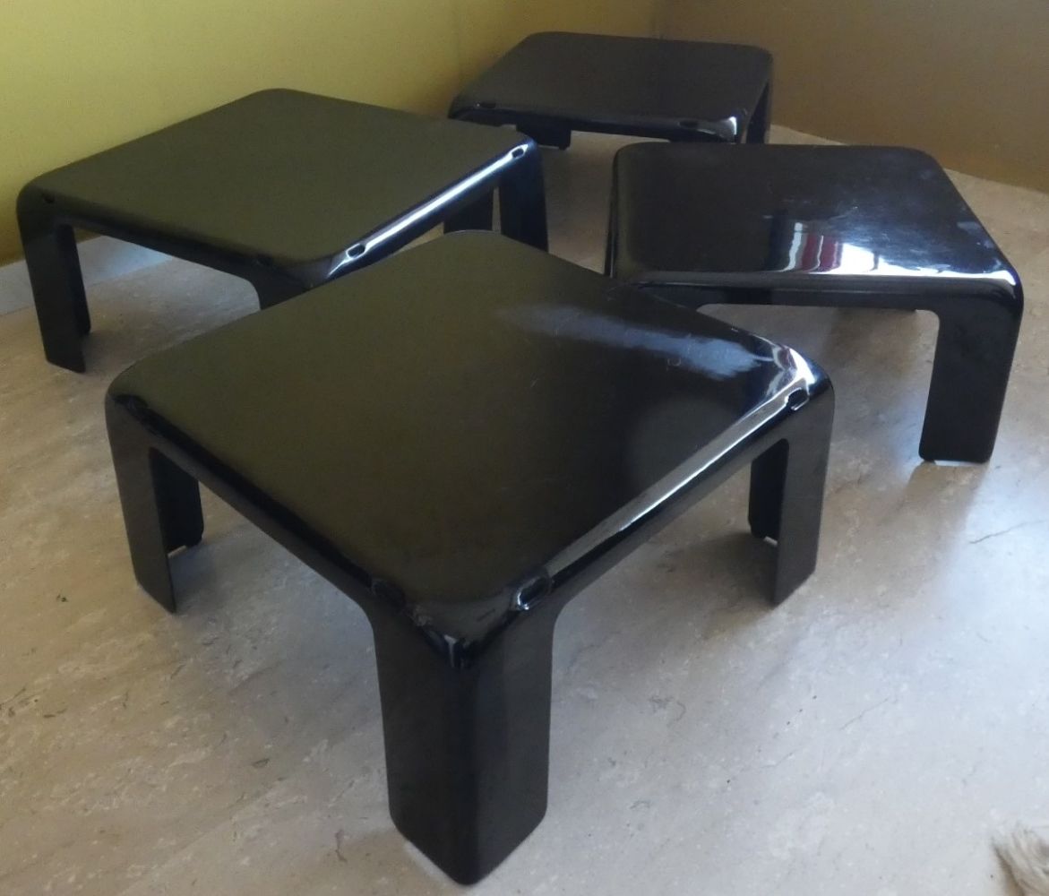 Set Of 4 "Quattro Gatti" Stackable Tables By Mario Bellini For C&B Italia, 1967 photo vinterior
