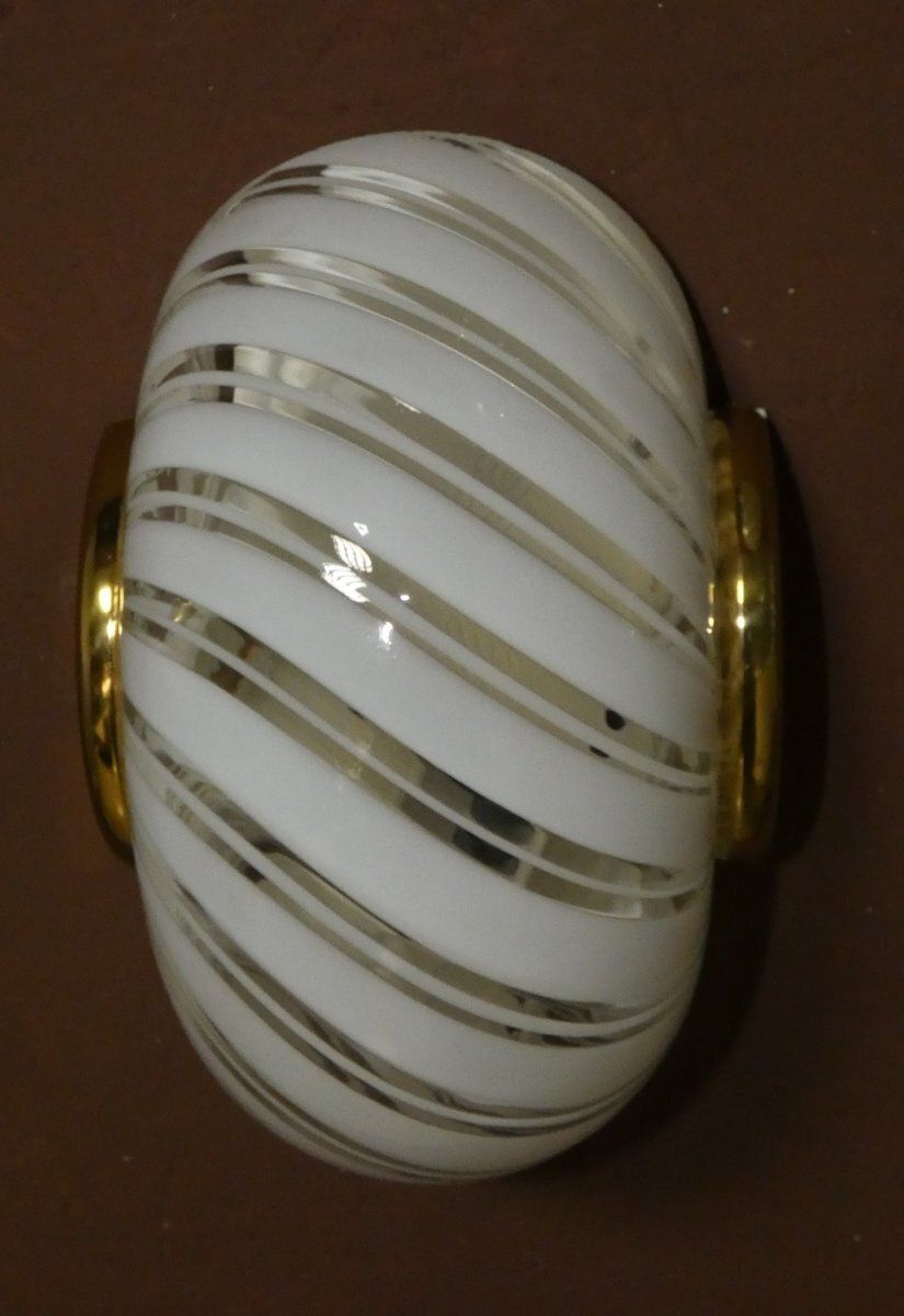 photo vintage Murano Glass Wall Lights From F. Fabbian, Italy, 1980s, Set Of 3
