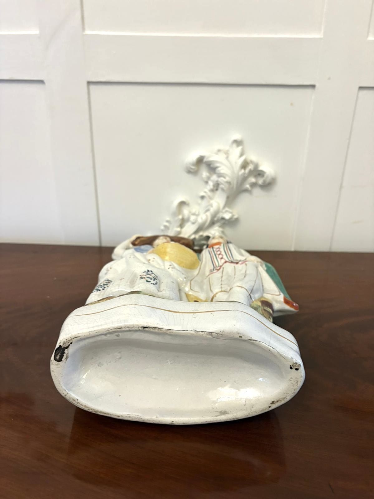 Antique Staffordshire Flatback Of A Country Couple photo furniture