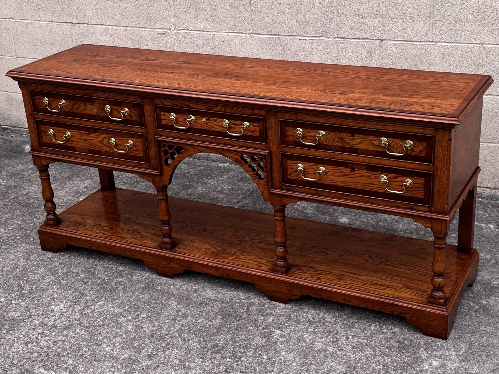 Furniture A Titchmarsh And Goodwin Style Solid Oak Sideboard Dresser Base Hall Lamp Table photo