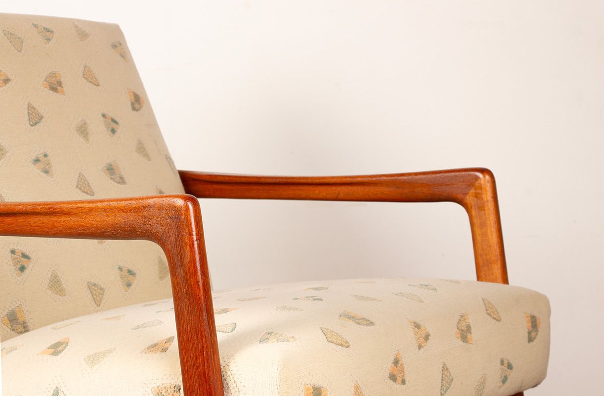 Pair Of Scandinavian Armchairs In Teak And New Fabric, 1960. photo vinterior