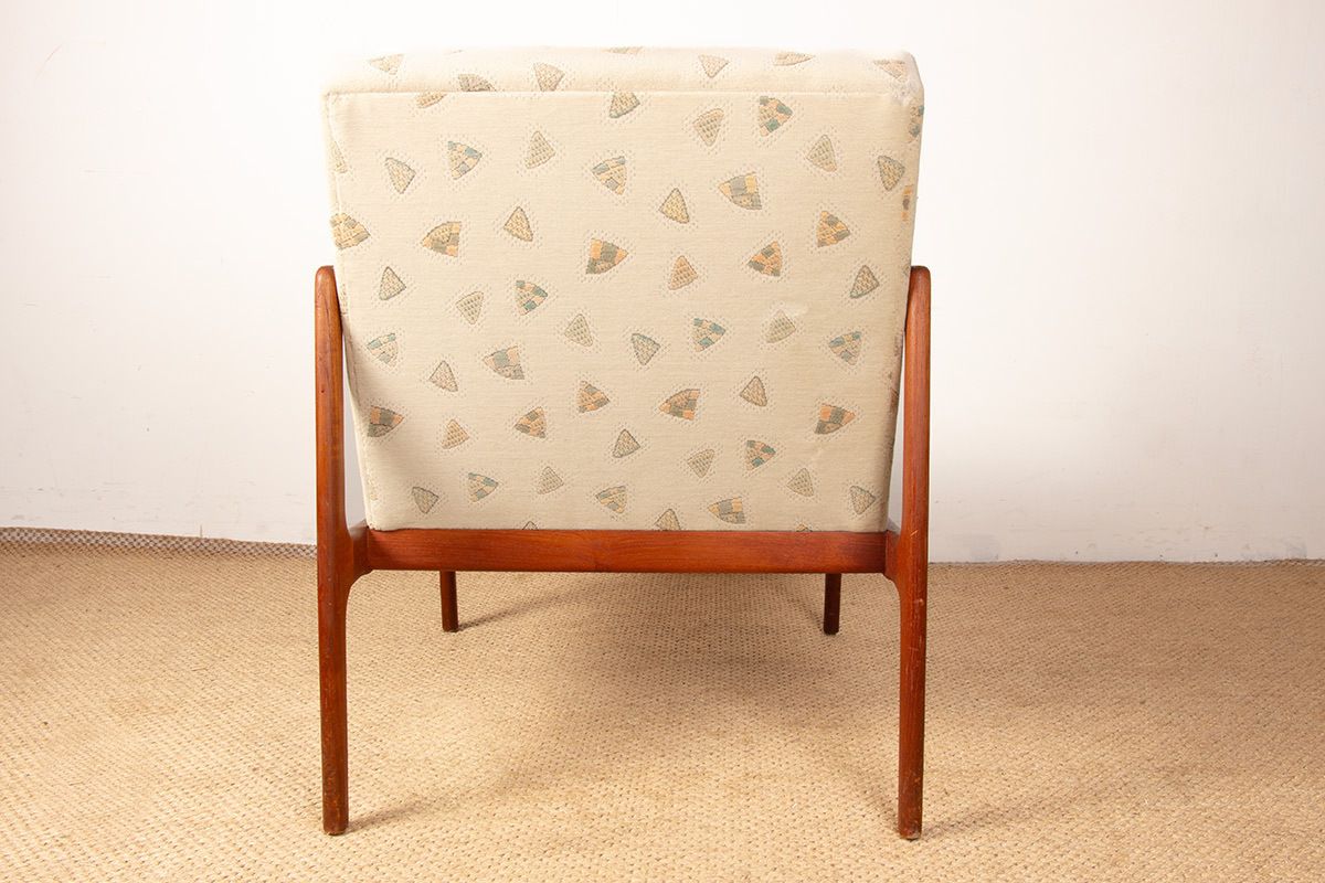 photo vinterior Paire de fauteuils scandinaves en teck et tissu neuf, 1960.
