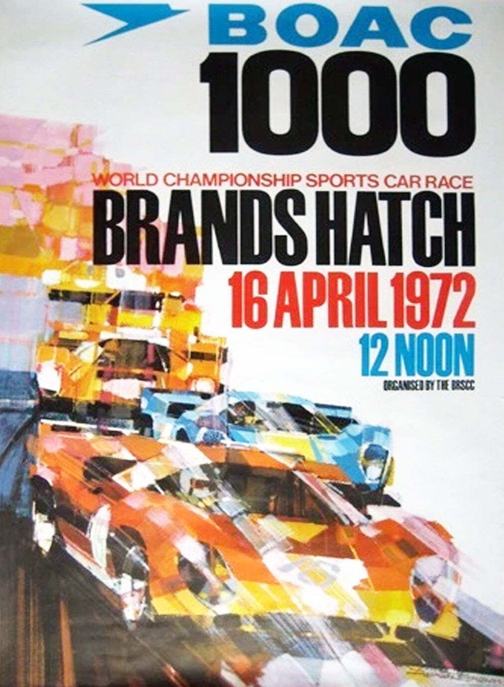 1972 Boac 1000 World Championship Brands Hatch Original Vintage Poster