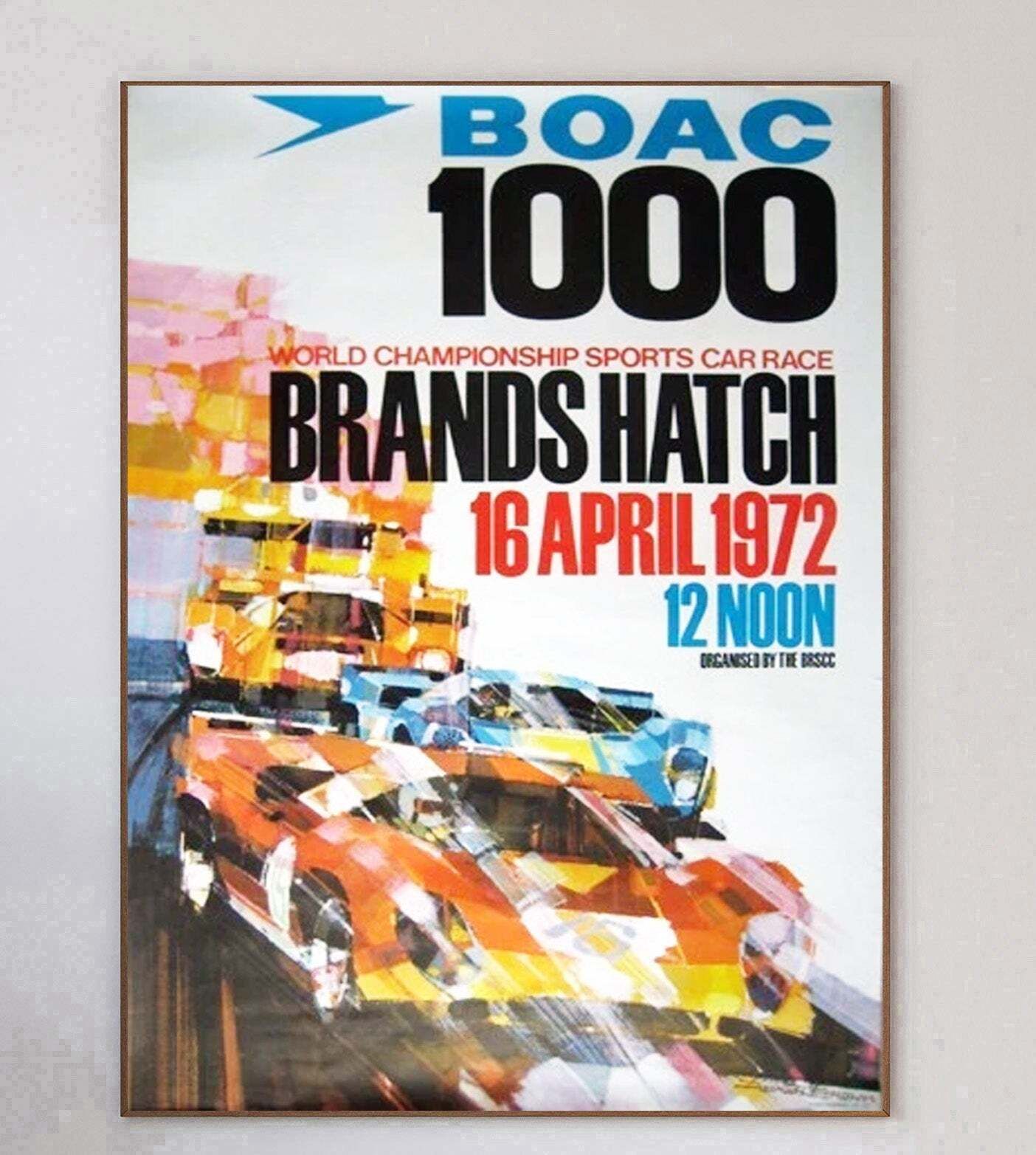1972 Boac 1000 World Championship Brands Hatch Original Vintage Poster photo 453.0