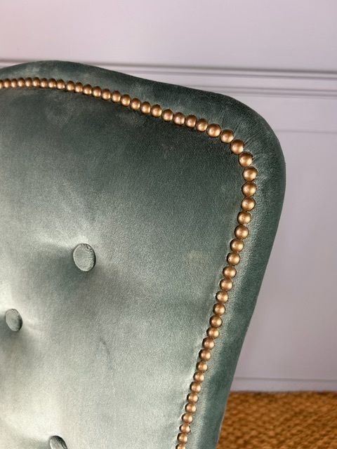 Velvet Upholstered Chair With Leather Back As Found In The Nomad London Hotel photo vinterior