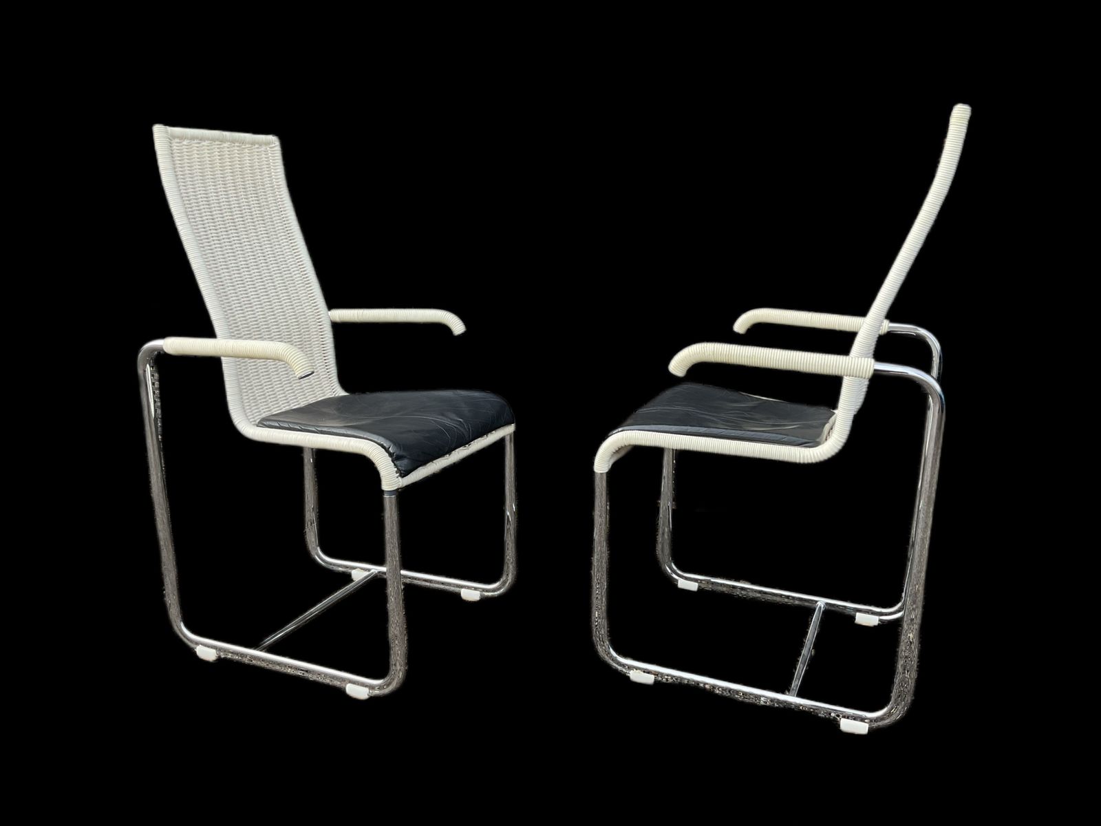 D20 Stainless Steel Leather Wicker Chairs For Tecta, Bauhaus Style photo vinterior