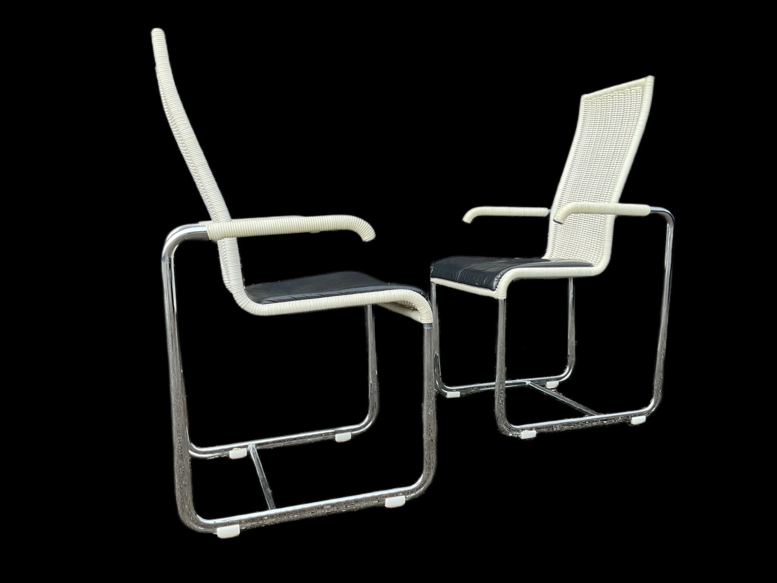 Furniture D20 Stainless Steel Leather Wicker Chairs For Tecta, Bauhaus Style photo
