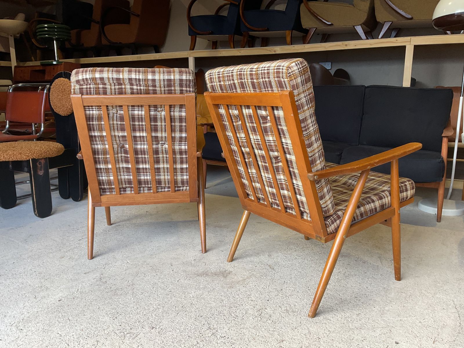Mid Century Armchairs By Ton Set Of 2 In Vintage Style photo buy