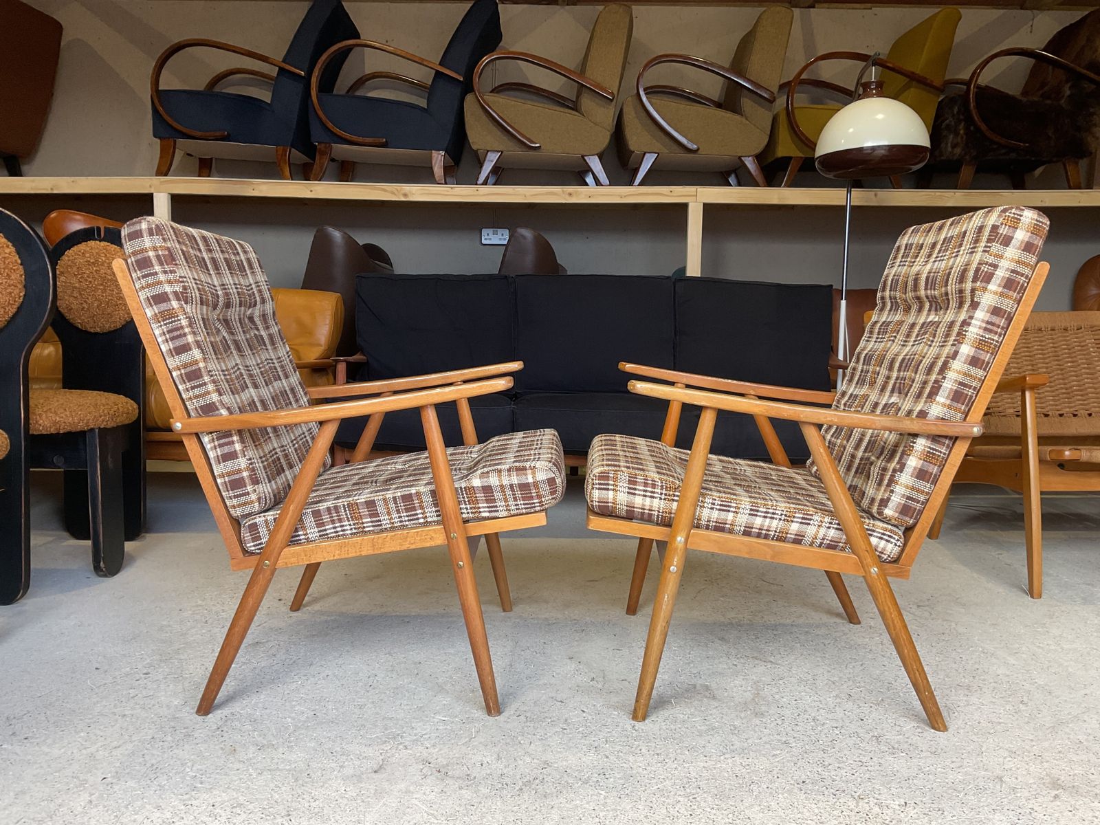 Mid Century Armchairs By Ton Set Of 2 In Vintage Style