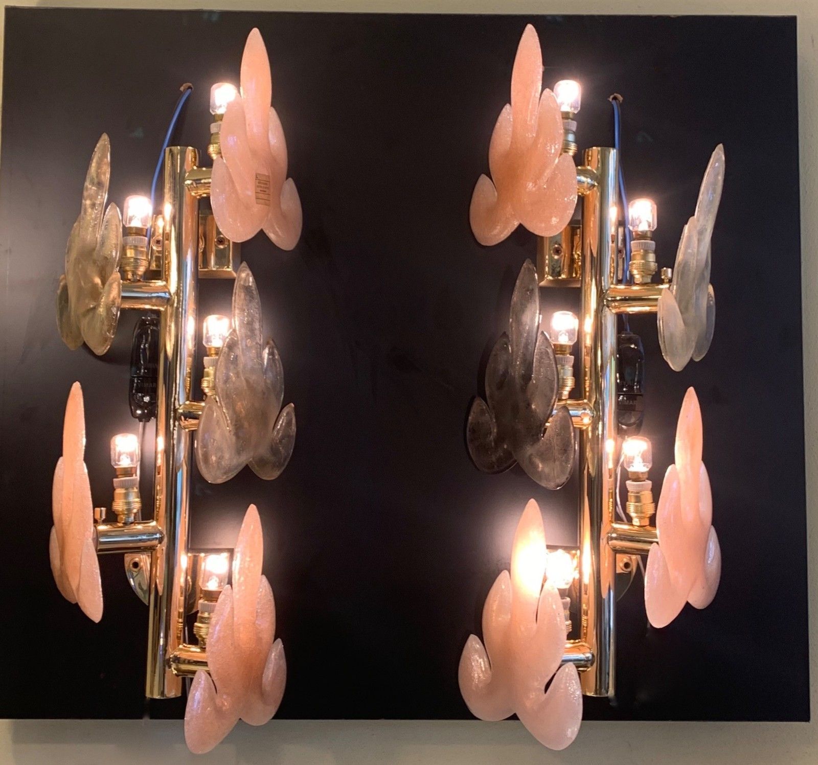 Wall Lamp, Pair Of Seguso Glasses Applique Art