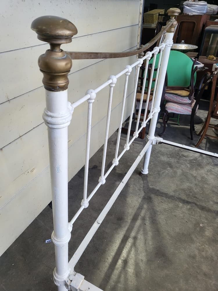 Antique Victorian Cast Iron Double Bed Frame photo Furniture