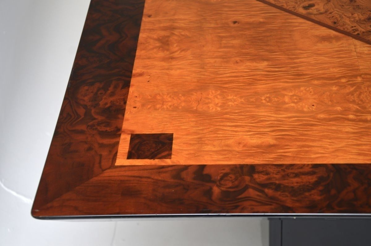 Vintage Italian Inlaid Burr Wood Dining Table By Oscar Dell Arredamento photo vintage
