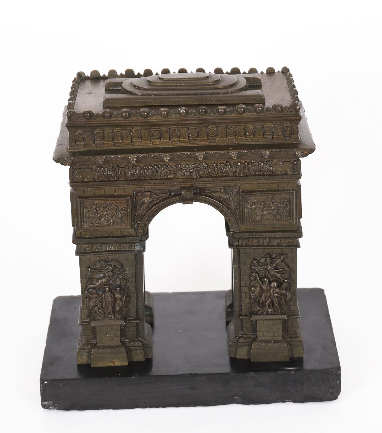 photo for sale Antique French Bronze Grand Tour Model Of The Arc De Triomphe 19th C