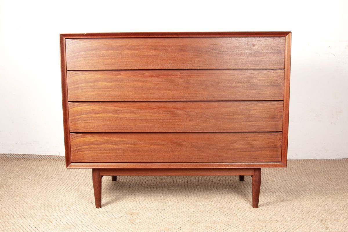photo for sale Danish Teak Chest Of Drawers, 4 Drawers By Arne Vodder For Sibast 1960.
