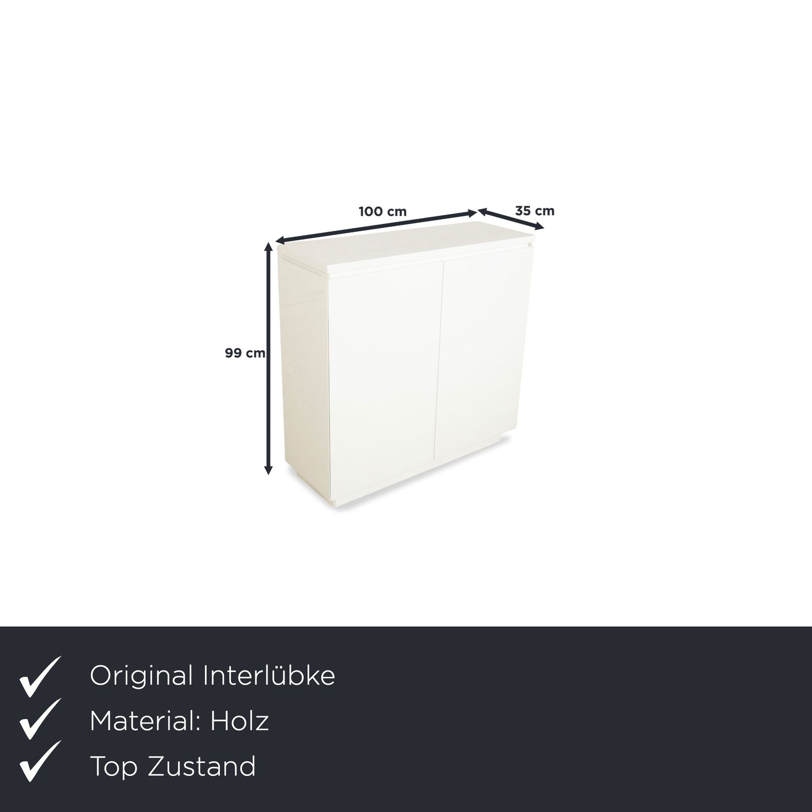 Buffet Interlübke Cube en bois blanc photo furniture