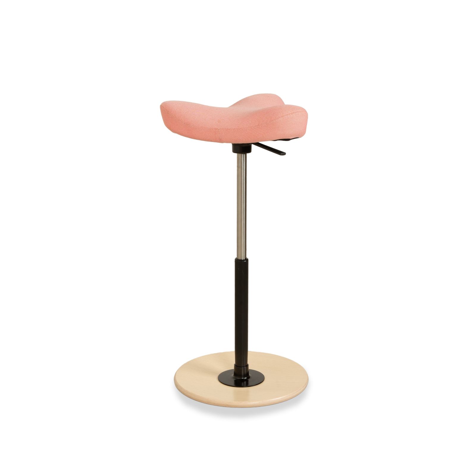 Tabouret assis-debout Varier Move en tissu Revive 524, base en frêne brun naturel, par Per Øie photo Mobilier