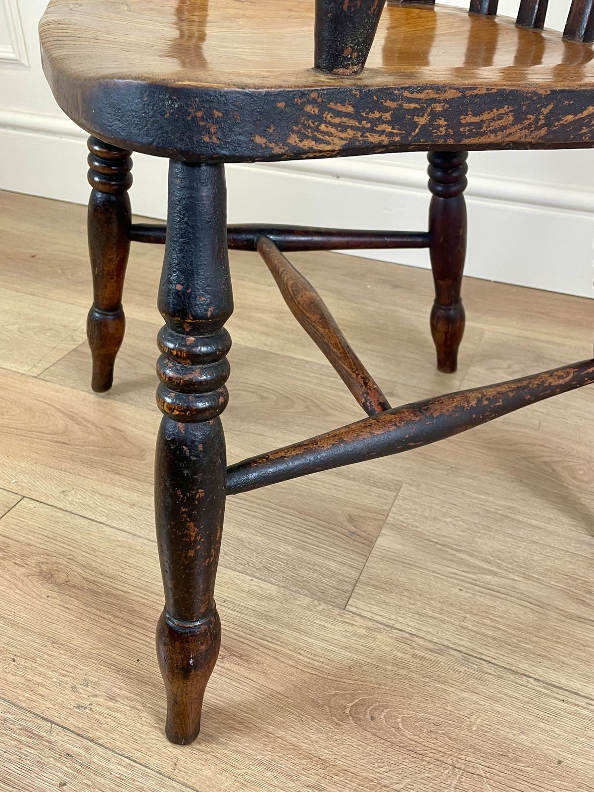 photo for sale Antique Victorian Farmhouse Lathe Back Arm Chair