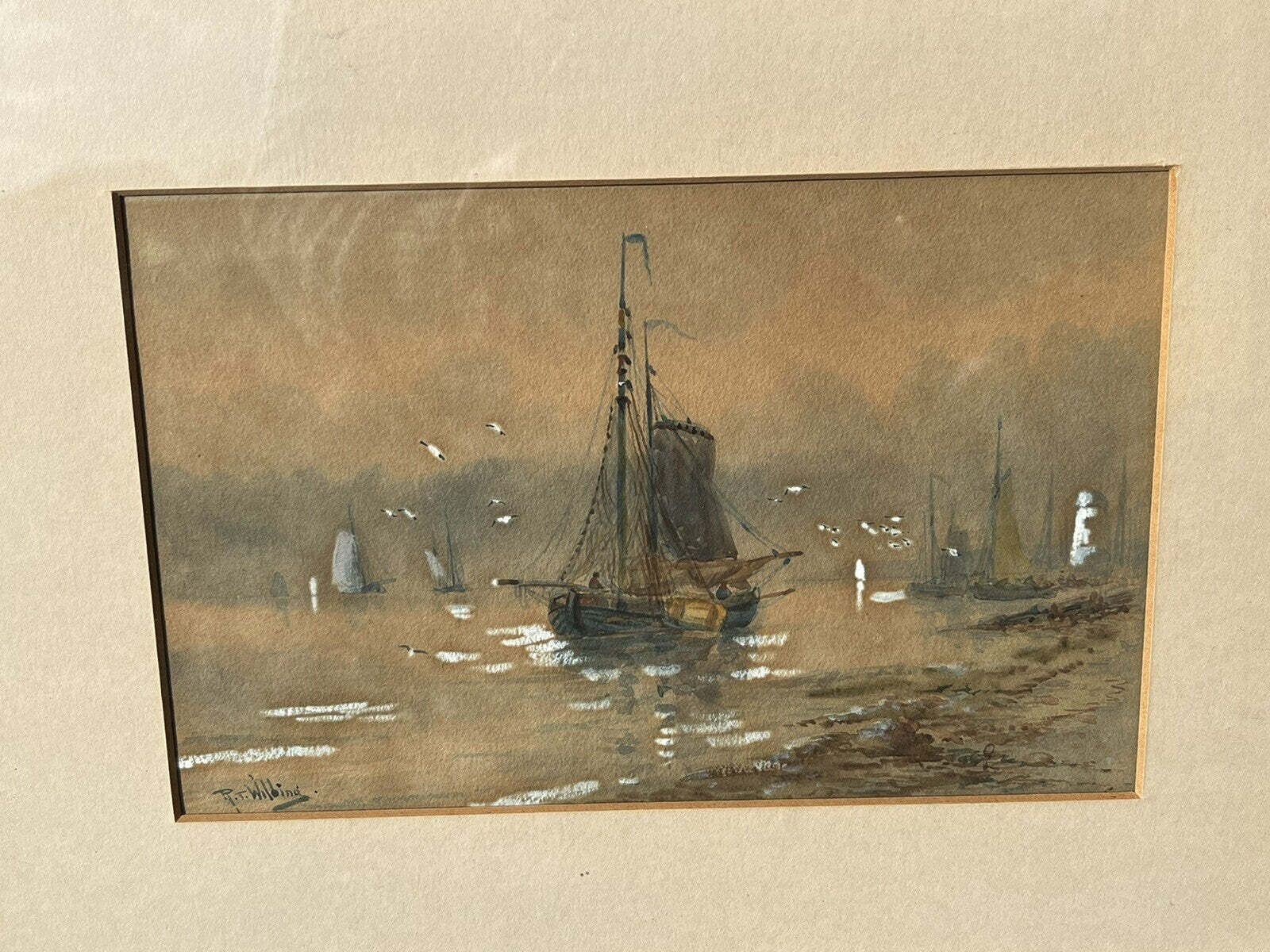 photo for sale Pair Of Framed Marine/ Maritime Watercolours Paintings, Both Signed
