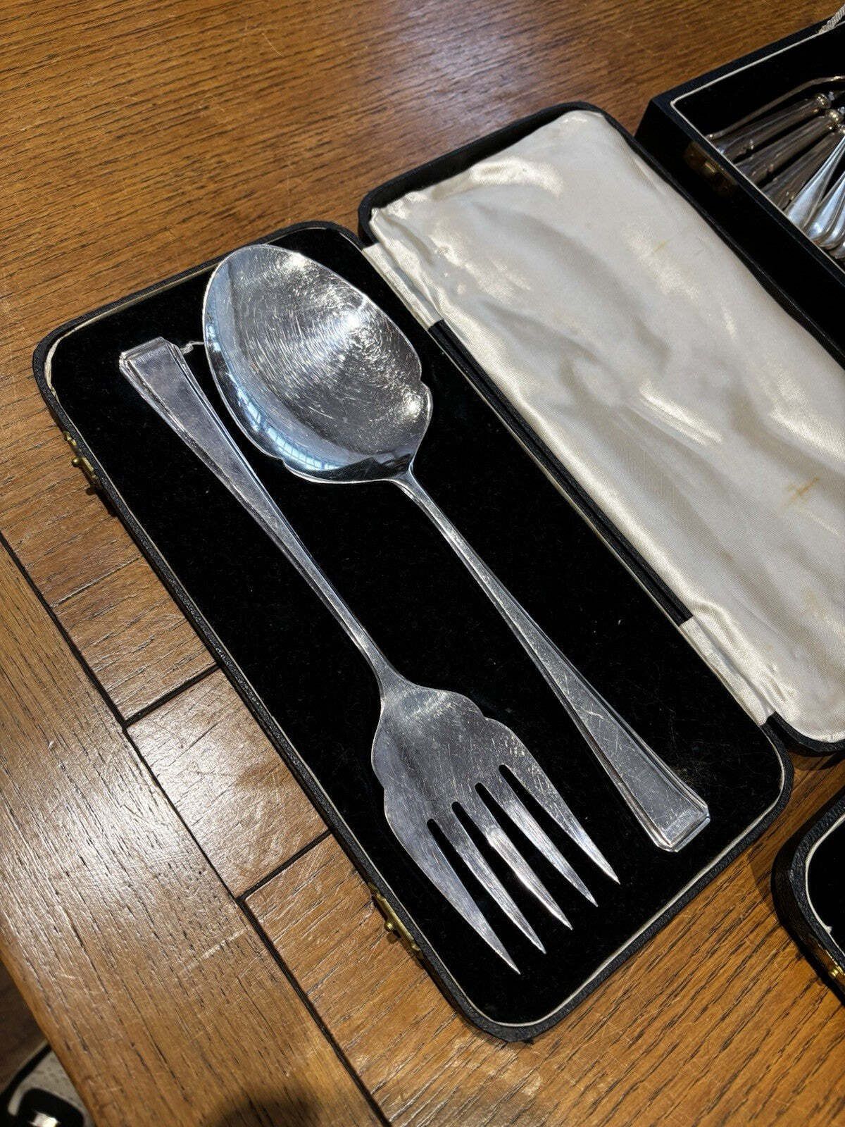 Silver Plate Collection Of Cased Serving Pieces, Grapefruit Spoons & Fish Forks photo furniture