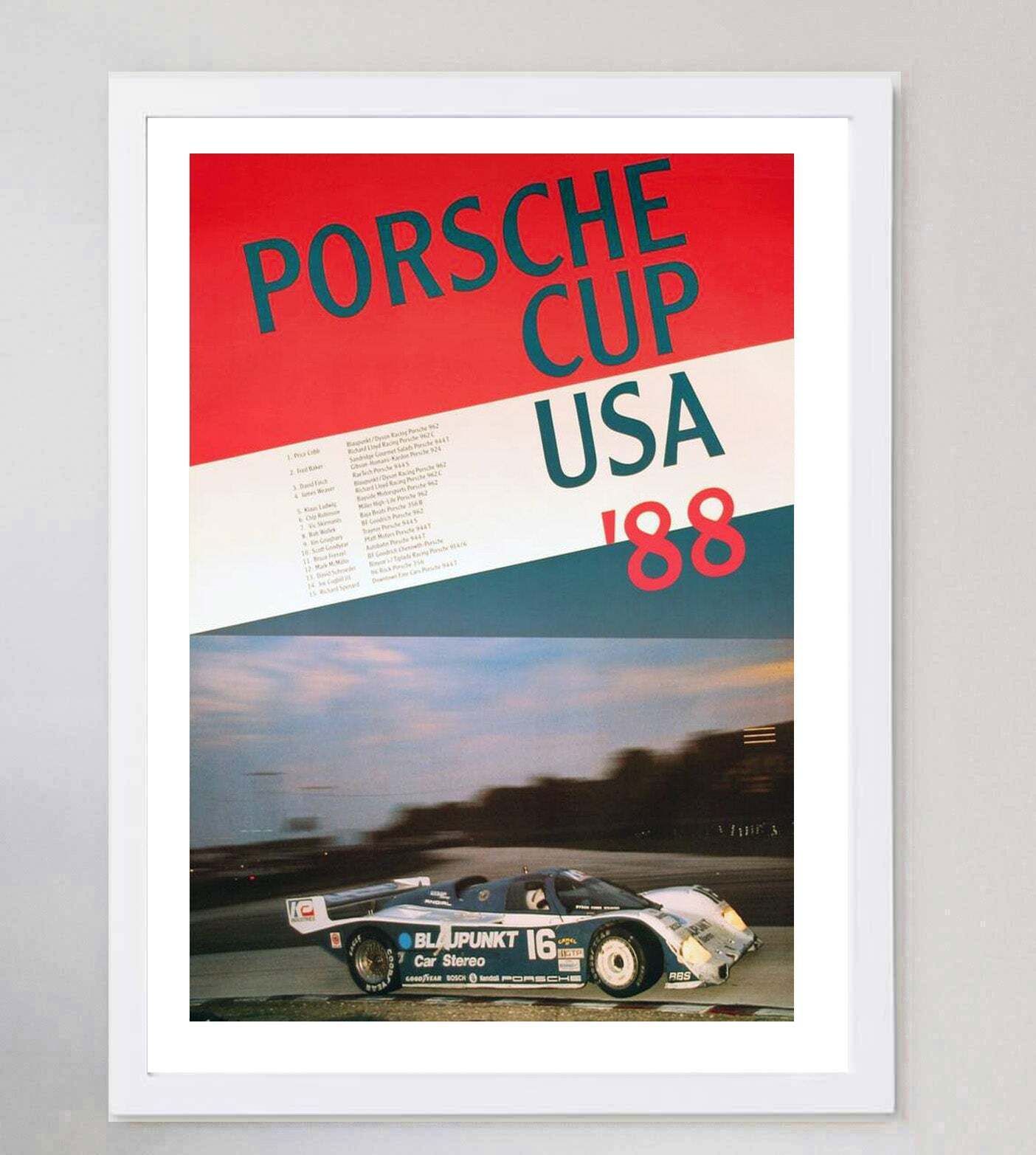 Porsche Cup USA '88 Original Vintage Poster photo for sale