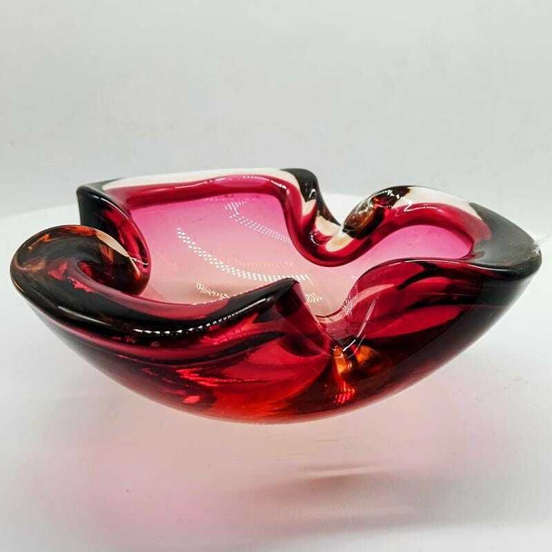 1960s Pink Ashtray Or Catch All In Murano Glass By Flavio Poli For Seguso. Made In Italy. photo Home Decor