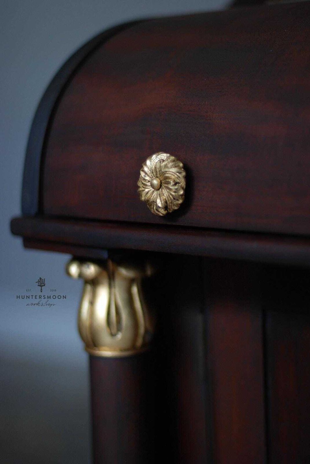 Antique Mahogany Cylinder Writing Bureau Chiffonier photo 765.0