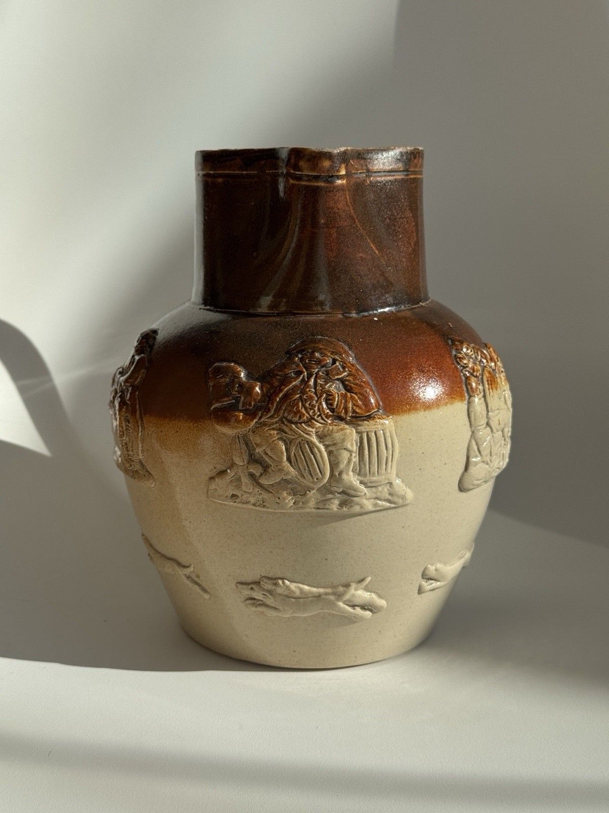 Home Decor Large Antique Doulton Lambeth Pottery Salt Glaze Jug C1880 photo