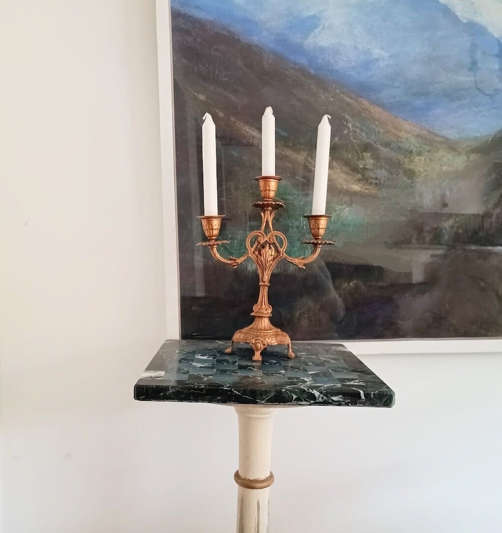 Art Nouveau Candle Holder In Bell Epoque Style photo for sale