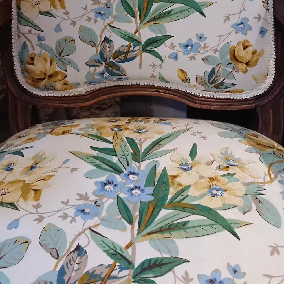 Louis XV Style 'Fauteuil' Upholstered Armchair photo furniture