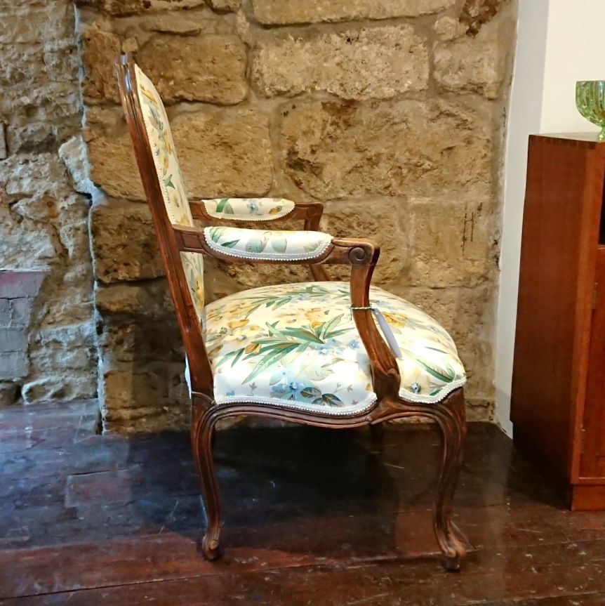 Louis XV Style 'Fauteuil' Upholstered Armchair photo 425.0
