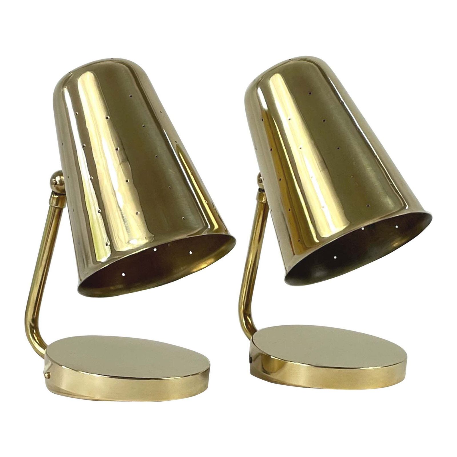 Brass Table Lamps Karl Borén, Boréns Borås Belysning Sweden 1950s, Set Of 2