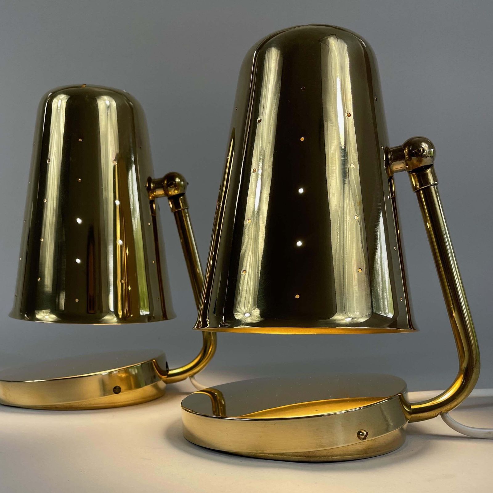 Brass Table Lamps Karl Borén, Boréns Borås Belysning Sweden 1950s, Set Of 2 photo buy