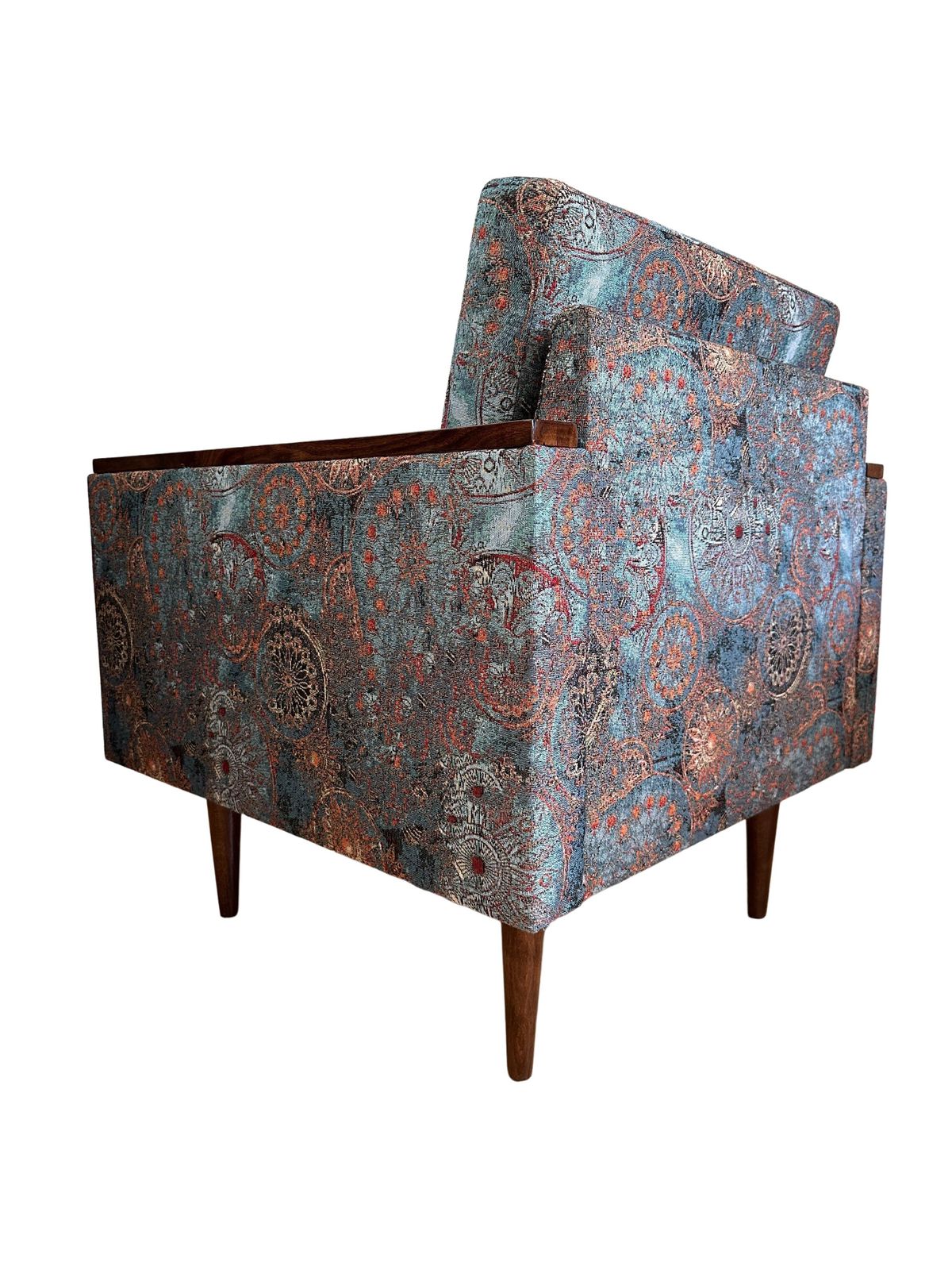 photo furniture Mid Century Geometric Armchairs With Ethnic Motif, Europe, 1970s