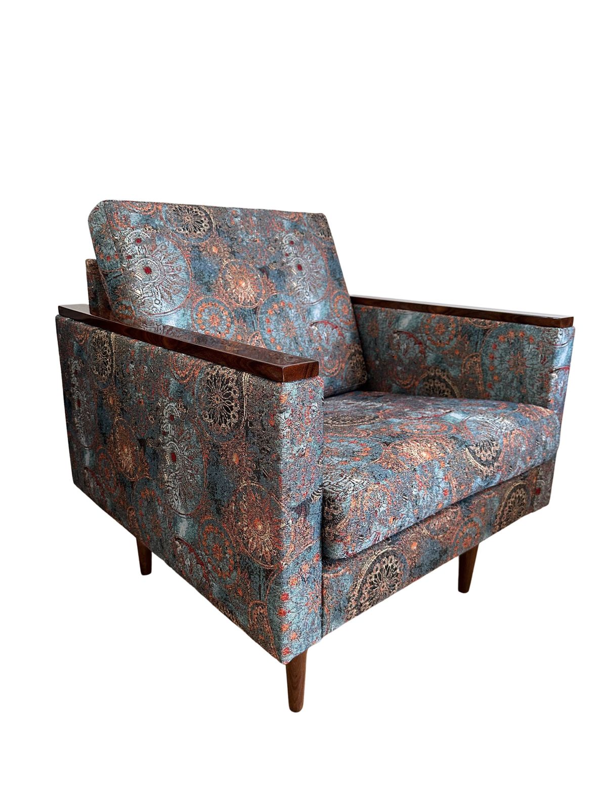 photo buy Mid Century Geometric Armchairs With Ethnic Motif, Europe, 1970s