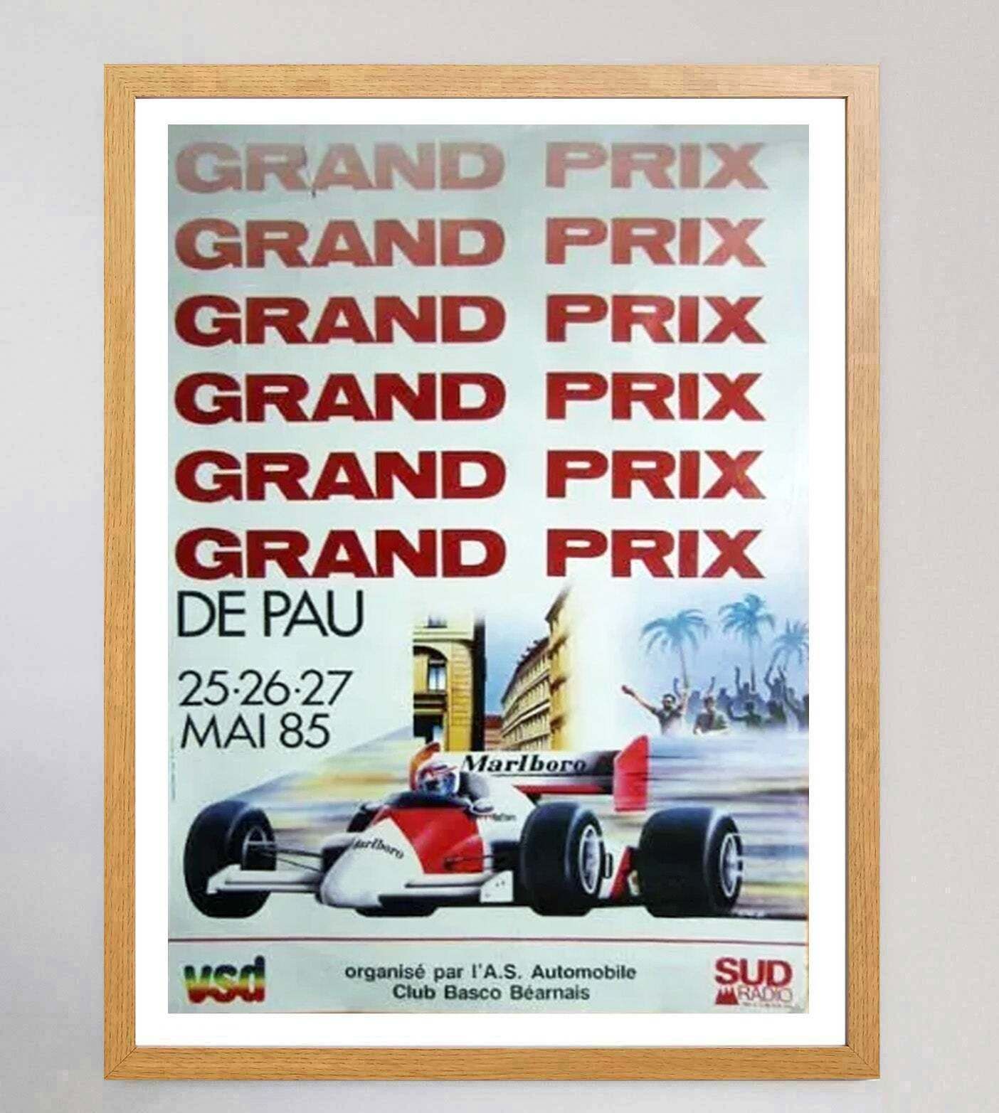 1985 Pau Grand Prix Original Vintage Poster photo Art