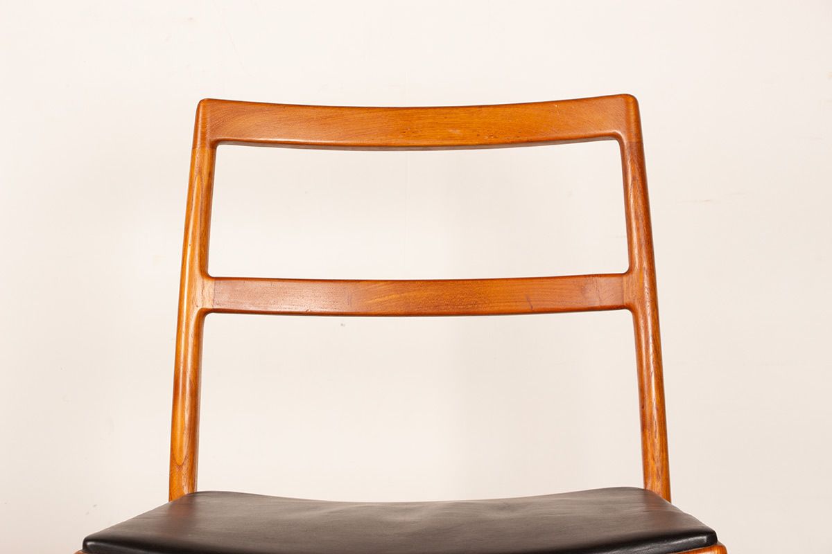 Set Of 4 Danish Teak And Leather Chairs, Model 430, By Arne Vodder For Sibast, 1960. photo Furniture