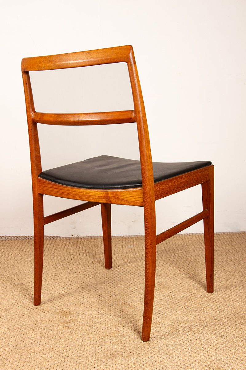 Ensemble de 4 chaises danoises en teck et cuir, modèle 430, par Arne Vodder pour Sibast, 1960. photo buy