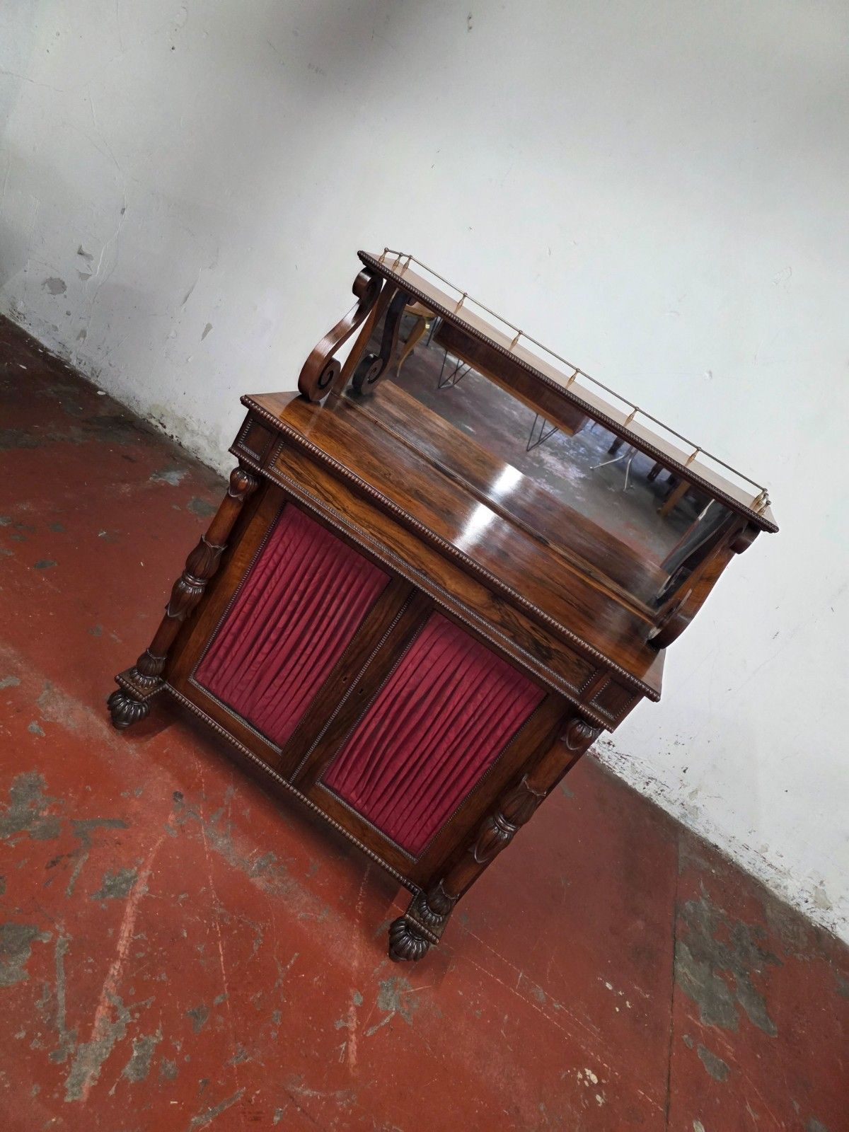 Antique Rosewood William IV Chiffionier Mirror Back Book Case photo furniture