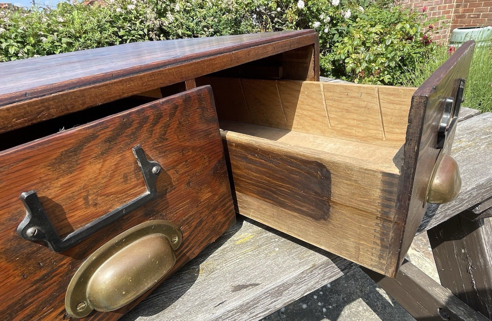 Rare Reeves & Sons Table Top Filing Index Oak Drawers Dated 1945 Larger Size photo buy