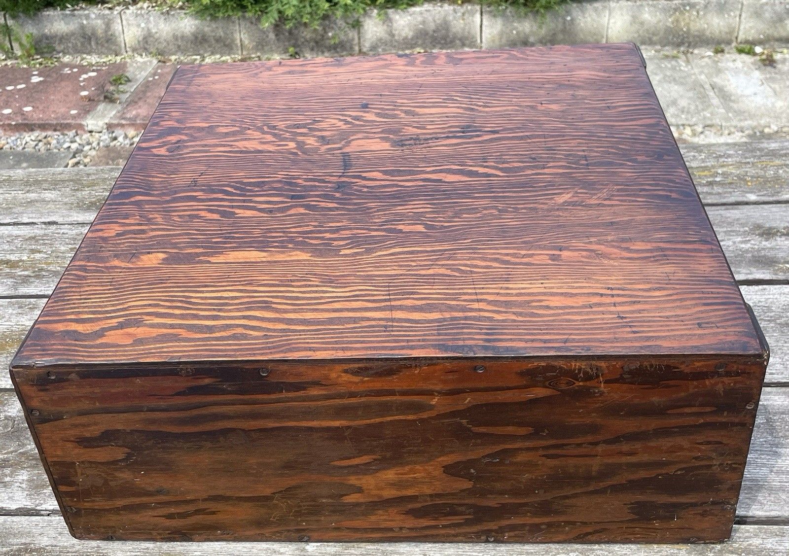 photo vinterior Rare Reeves & Sons Table Top Filing Index Oak Drawers Dated 1945 Larger Size