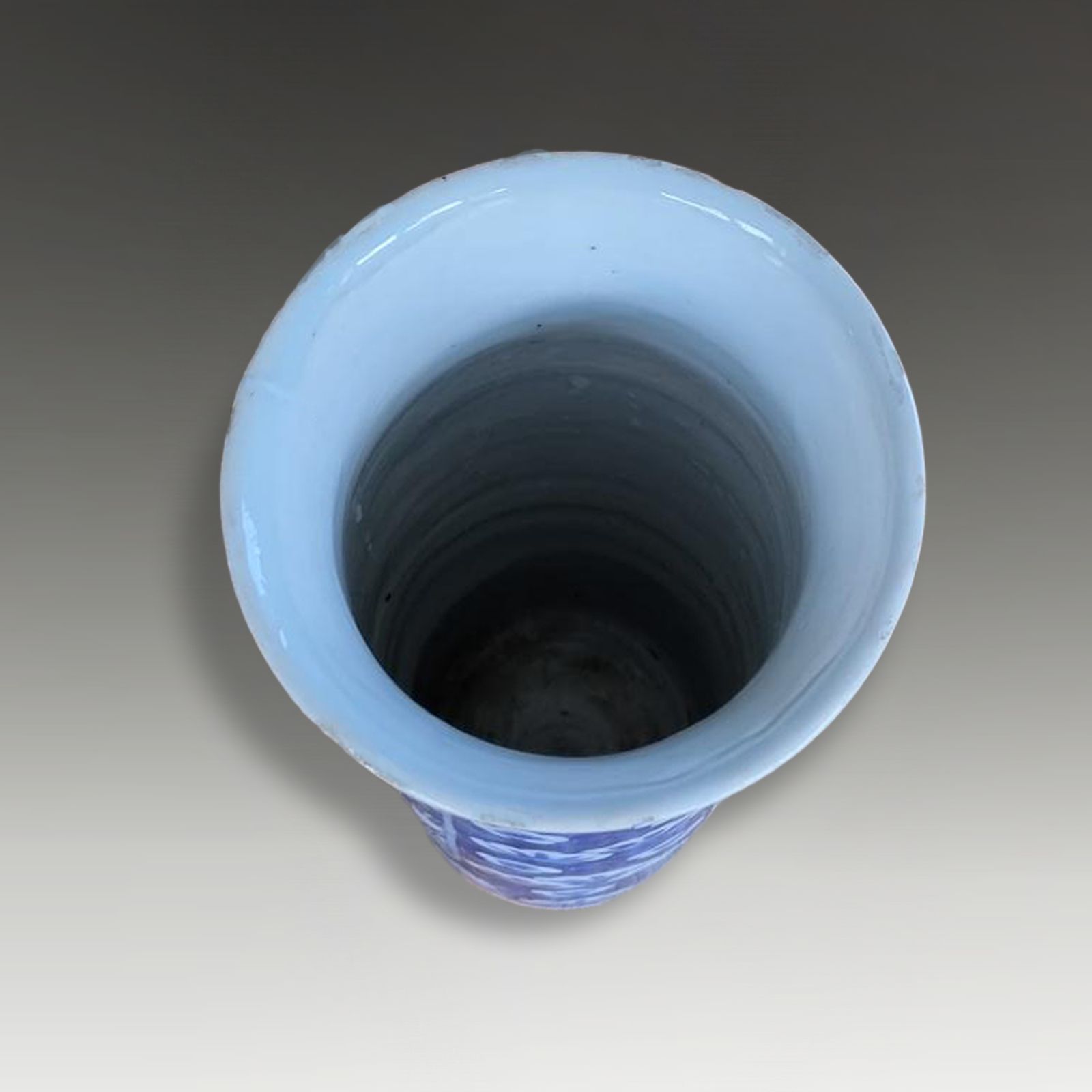 Chinese Antique Large Trumpet Vase  19thc  Qing Dynasty 1644 1911 23cm 9" Tall photo vinterior
