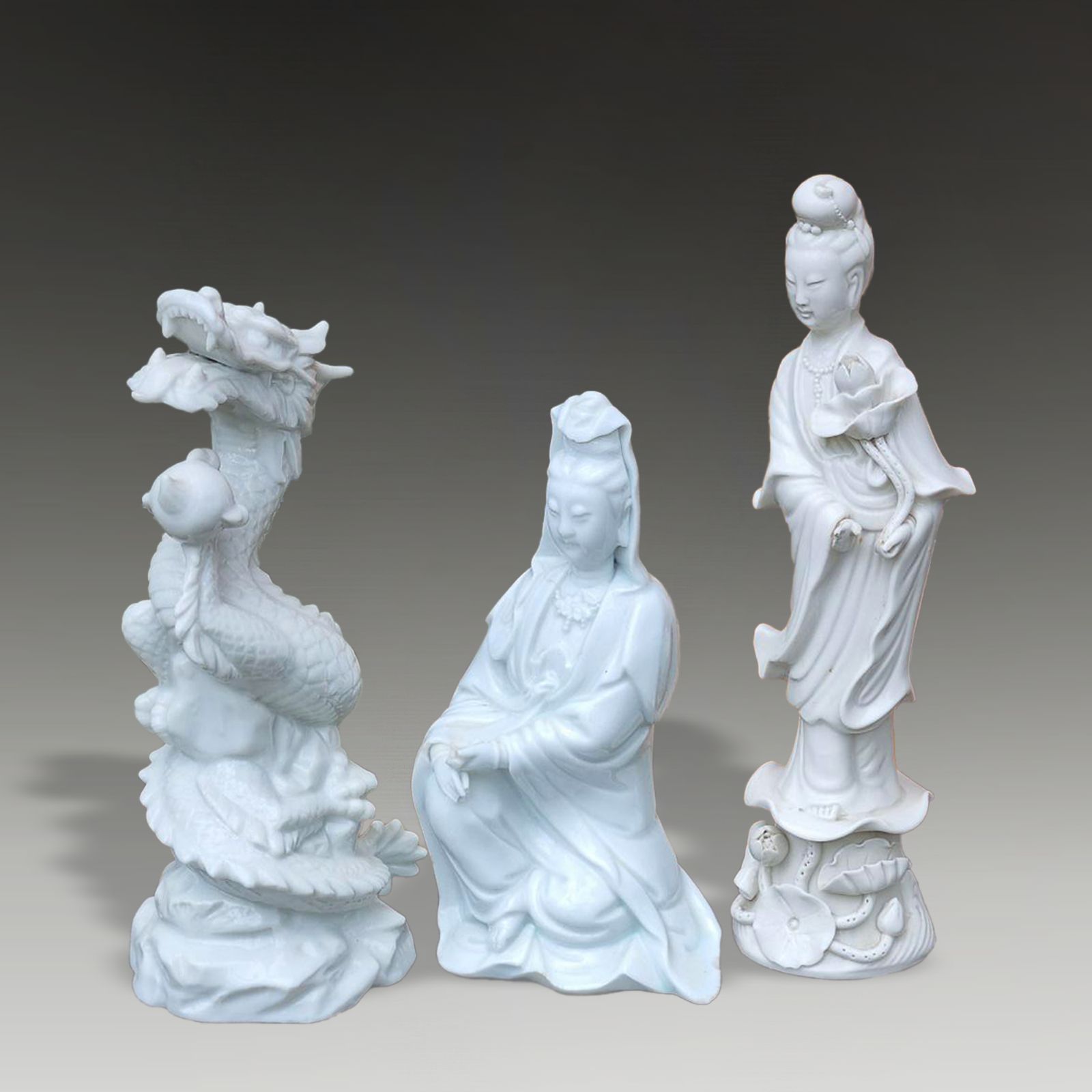 Chinese Qing Dynasty Blanc De Chine Figure Of Guan Yin  C19th Height 27cm photo buy