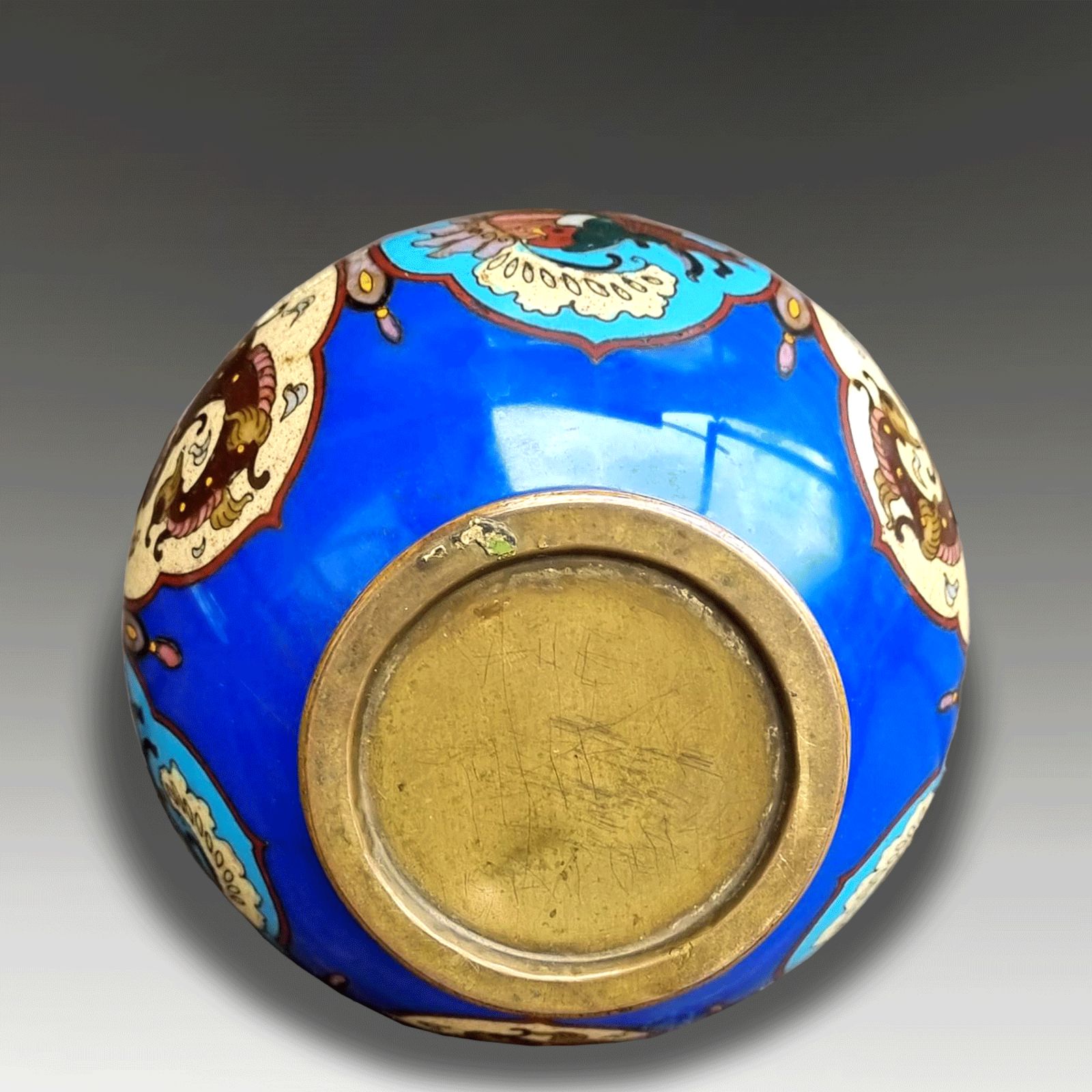 Japanese Cloisonne Vase  Meiji 19thc  Vibrant Design & Colours  Superb 19cm H photo vintage