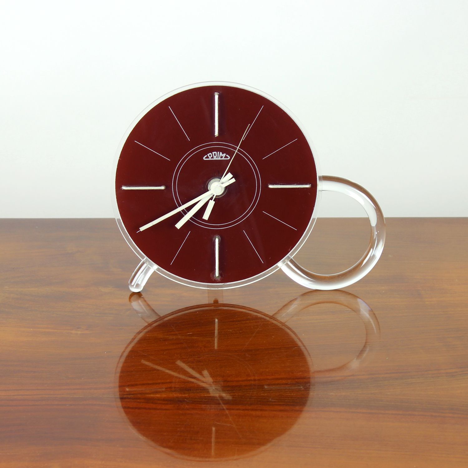 Rare Mid Century Modern Freestanding Clock By Prim, Czechoslovakia, 1960s photo for sale
