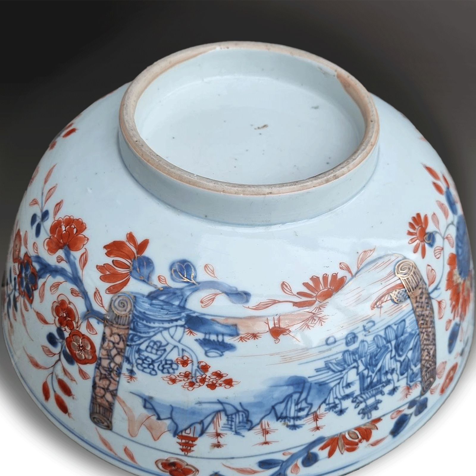Chinese Kangxi / Yongzheng Period  Imari Style  Large Bowl  Very Unusual & Rare photo vinterior