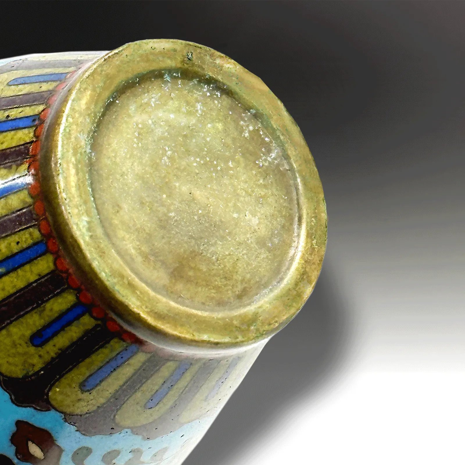 Japanese Cloisonne Vase  Meiji Period  Turquoise Blue Ground  Superb  15cm Tall photo Home Decor