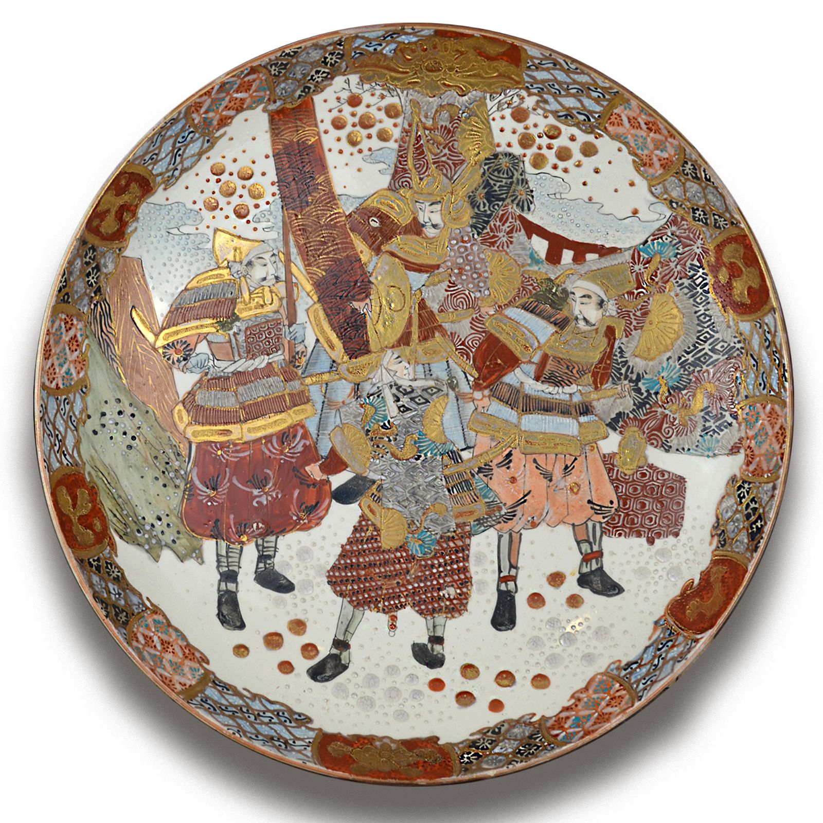 Japanese Satsuma Charger  Superb Quality  Imperial Moriage Meiji 32cm 12.5"D